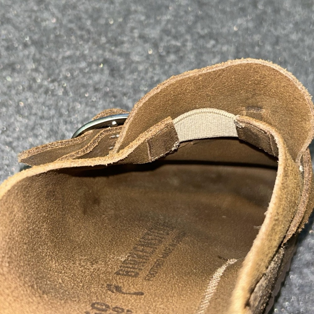 Birkenstock Shoes Womens Size 9 Brown Suede Clog Mule Slip On Buckle Comfort - Picture 4 of 14
